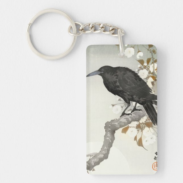 Crow Raven Koson Japanese Bird Crow Keychain (Front)