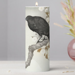 Crow Raven Koson Japanese Bird Crow Pillar Candle