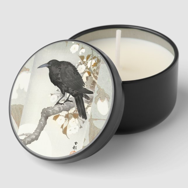 Crow Raven Koson Japanese Bird Mini Candle Favors (Corner)