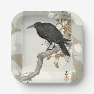 Crow Raven Koson Japanese Bird Paper Plates