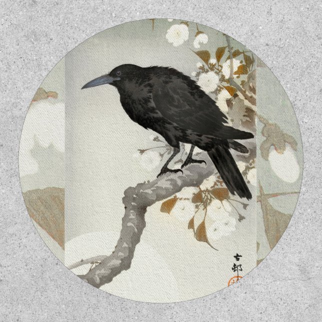 Crow Raven Koson Japanese Bird Patch (Front)