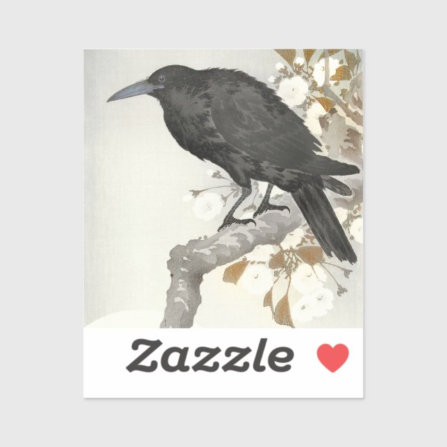Crow Raven Koson Japanese Bird Sticker (Sheet)
