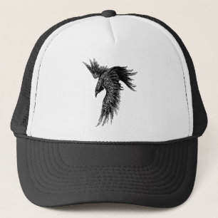 Crow Raven Norse Viking Symbol Trucker Hat