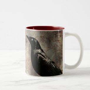 Crow/Raven Photo Two-Tone Coffee Mug