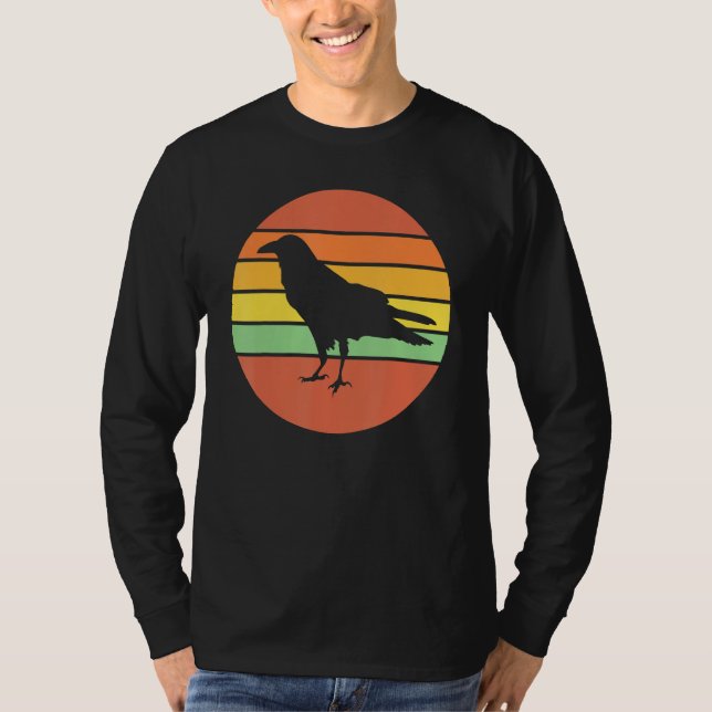 Crow Raven Retro Sunset T-Shirt (Front)