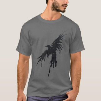 Crow Raven Shirt Distressed Flying Bird Crow Tee S