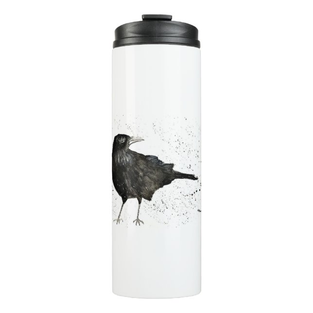 Crow raven thermal tumbler (Front)