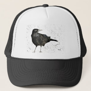 Crow raven trucker hat
