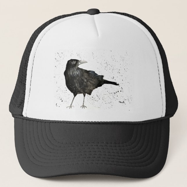 Crow raven trucker hat (Front)