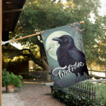 Crow Raven Welcome House Flag at Zazzle