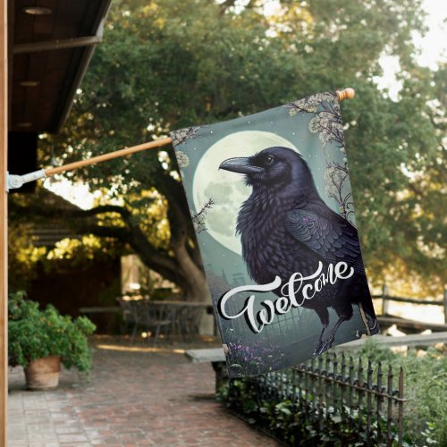 Crow Raven Welcome House Flag