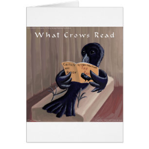 Crow Reading The Raven Funny Cards