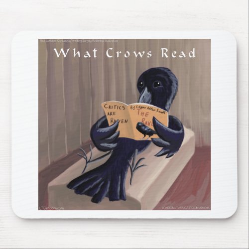 Crow Reading The Raven Funny Mouse Pad