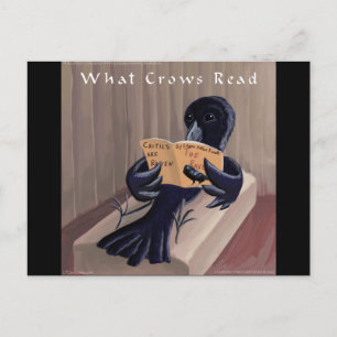 Crow Reading The Raven Funny Postcard