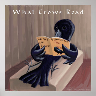 Crow Reads The Raven Rick London Poster