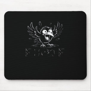 Crow, Retro F-Caw-F Bird Crow Funny Crow Bird Cawi Mouse Pad