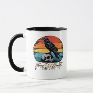 Crow, Retro F-Caw-F Bird Crow Funny Crow Bird Cawi Mug