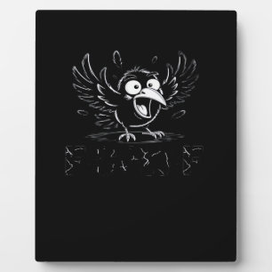 Crow, Retro F-Caw-F Bird Crow Funny Crow Bird Cawi Plaque