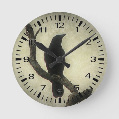 Crow Round Clock
