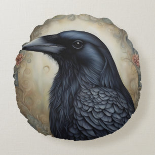 Crow Round Pillow