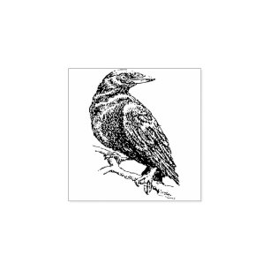 Crow Rubber Stamp