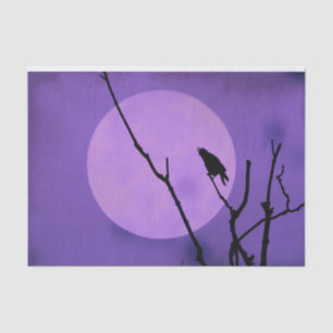 Crow Silhouette Lavender Purple Moon Tissue Paper