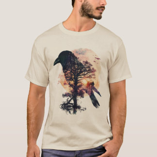 Crow Silhouette - Raven Silhouette at Sunset T-Shirt