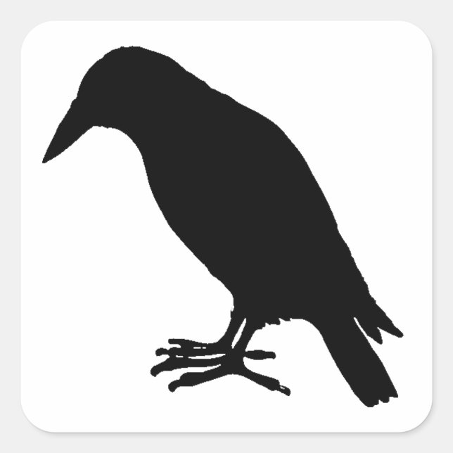 Crow Silhouette Square Sticker (Front)