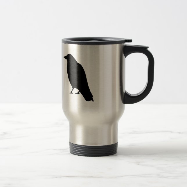 Crow Silhouette Travel Mug (Right)