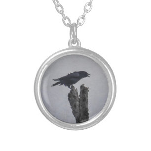 Crow Silver Plated Necklace