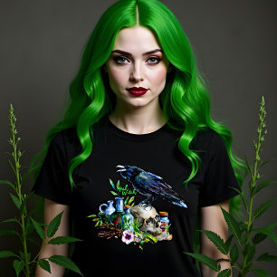 Crow, skull and herbs T-Shirt