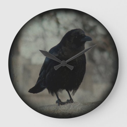 Crow The Timekeeper Large Clock