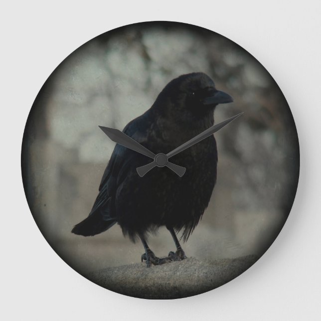 Crow The Timekeeper Large Clock (Front)
