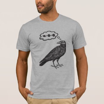 Crow Thinking Of Food - Wingspan Bird Board Game T-shirt by SmokyKitten at Zazzle