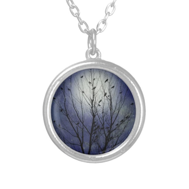 Crow Toppers Silver Plated Necklace (Front)