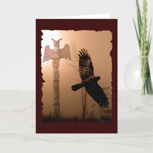 CROW  TOTEM POLE Native American_themed Card