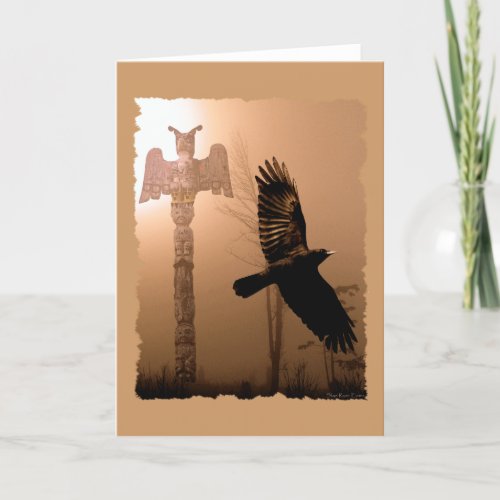 CROW  TOTEM POLE Native American_themed Card