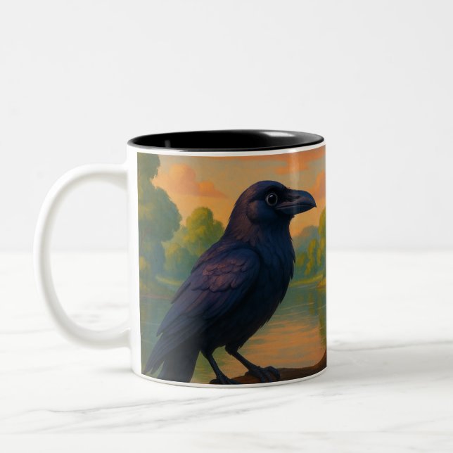 Crow Two-Tone Coffee Mug (Left)