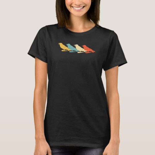 Crow Vintage Retro Raven Bird Lover 60s 70s T_Shirt