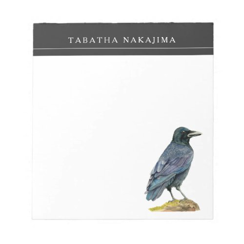 Crow Watercolor Art  Add Name Notepad