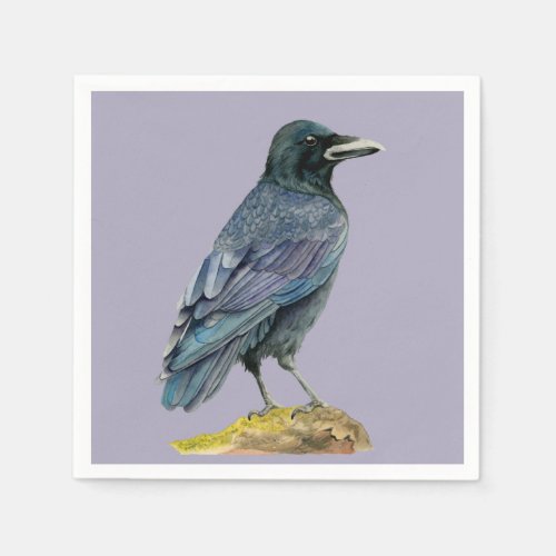 Crow Watercolor Painting Napkins