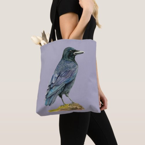 Crow Watercolor Painting Tote Bag