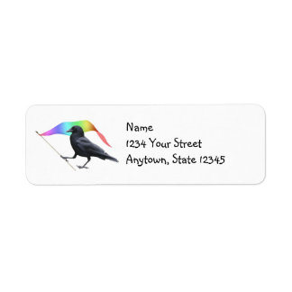 Crow with Rainbow Flag Return Address Labels