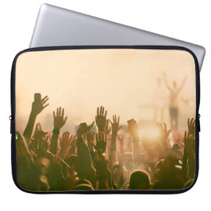 Crowd at concert - retro style photoconcert,crowd, laptop sleeve