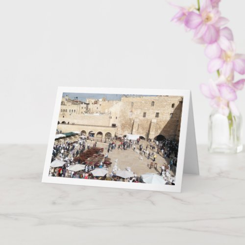 Crowd at Temple Mount Jerusalem Israel Card