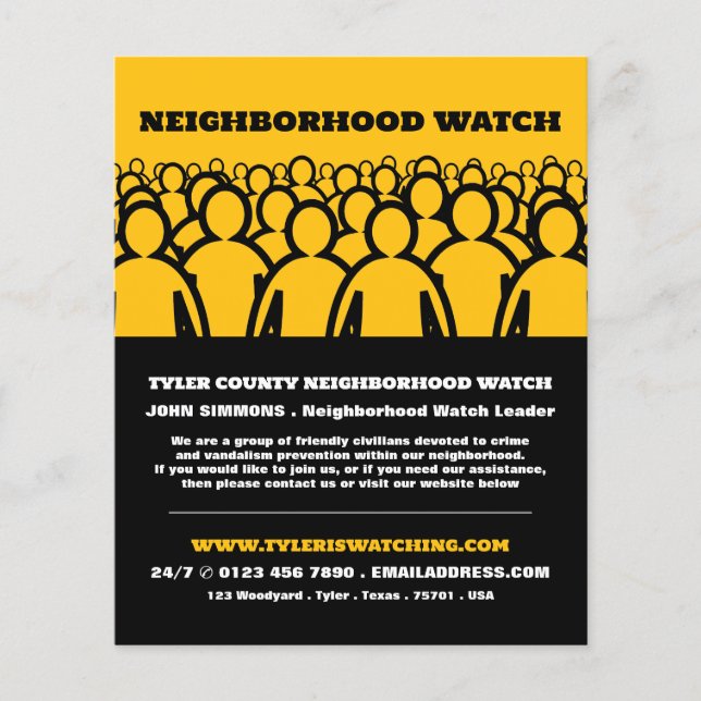 Crowd Design, Neighborhood Watch Community Advert Flyer (Front)