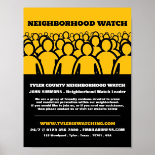 Crowd Design, Neighborhood Watch Community Advert Poster