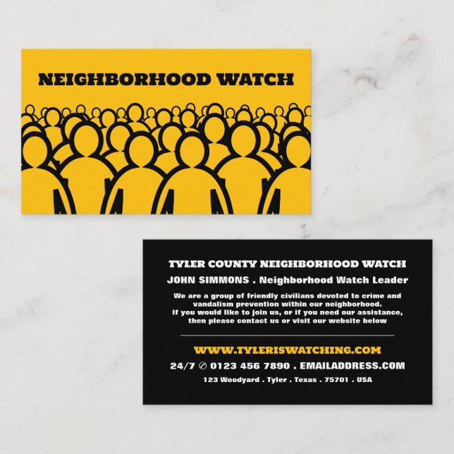 Crowd Design, Neighborhood Watch Community Business Card (Front/Back)