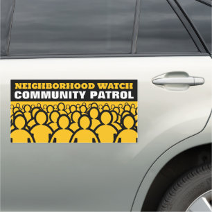 Crowd Design, Neighborhood Watch Community Patrol Car Magnet