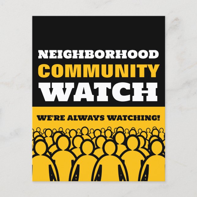 Crowd Design, Neighborhood Watch Community Warning Flyer (Front)